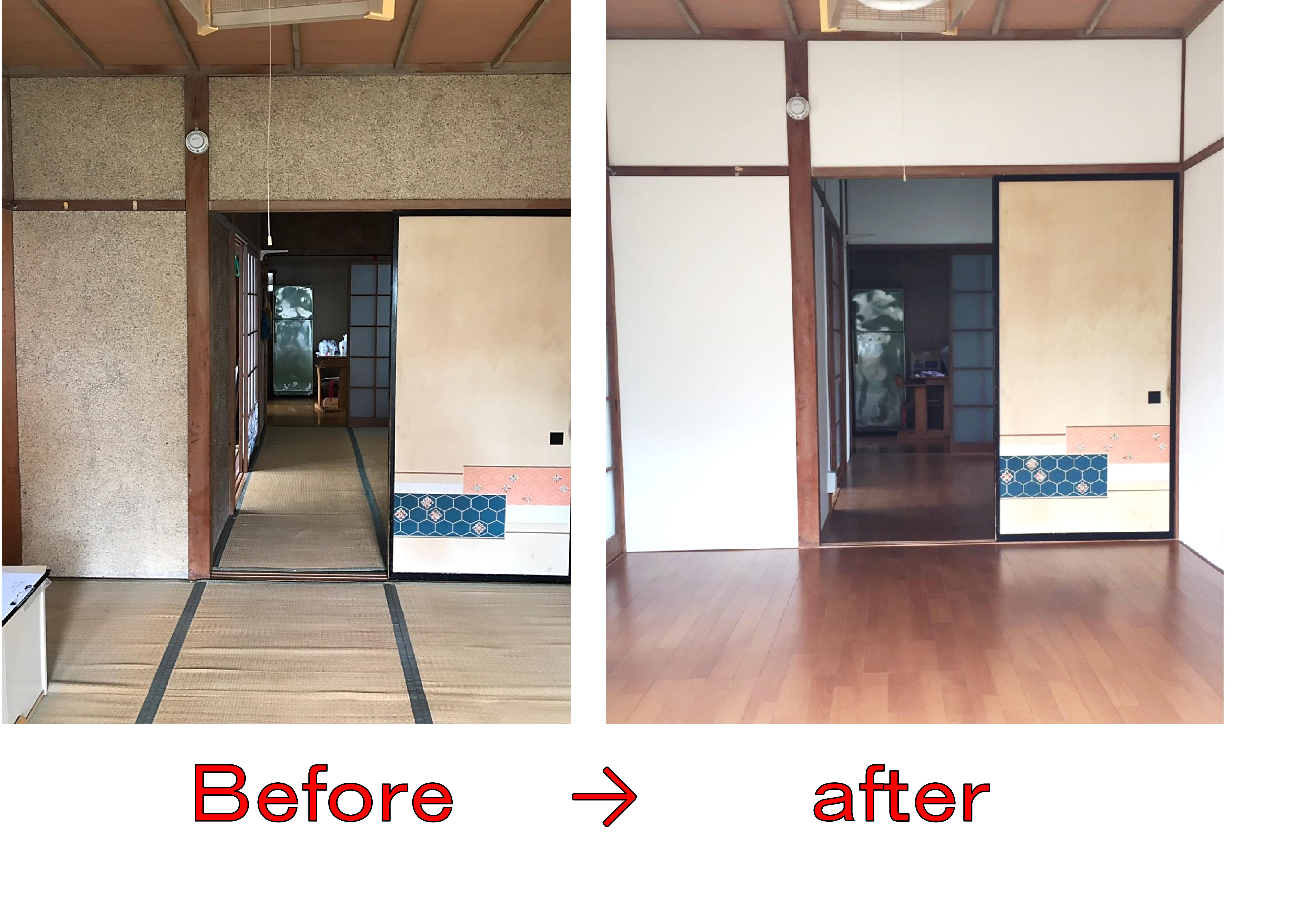 床と壁のをリフォームしました